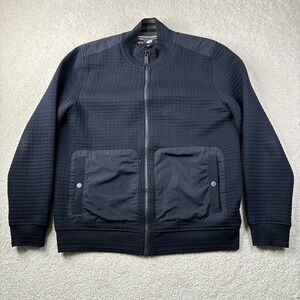 Ted Baker Sardin Quilted Bomber Jacket Men's Size 5 Navy Blue Full Zip